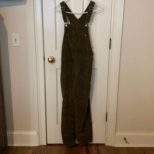 Olive green corduroy overall